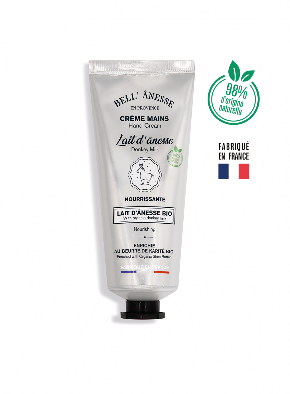 Crème mains nourrissante au lait d’ânesse BIO 75ml