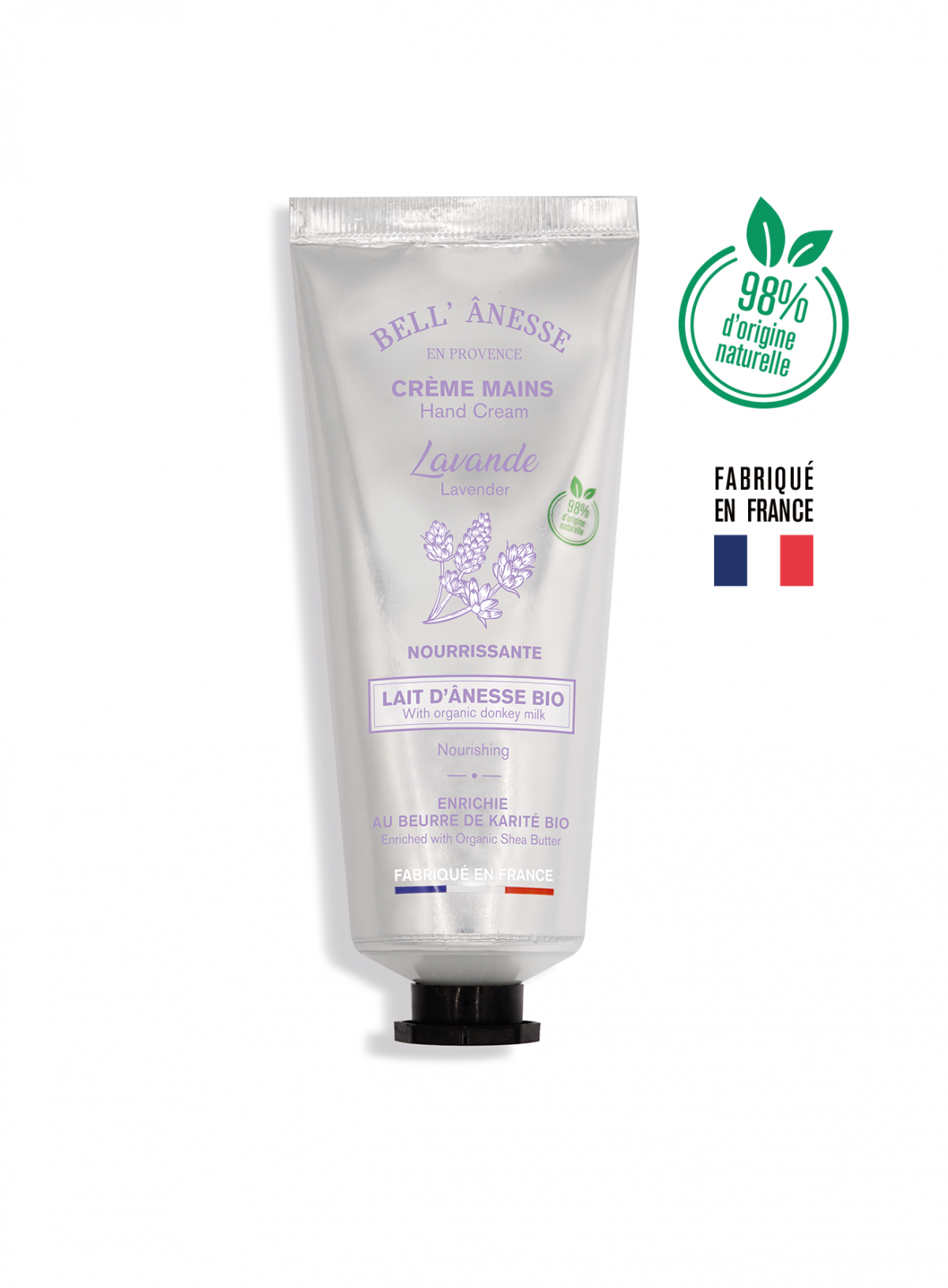 Crème mains lavande au lait d’ânesse BIO 75ml