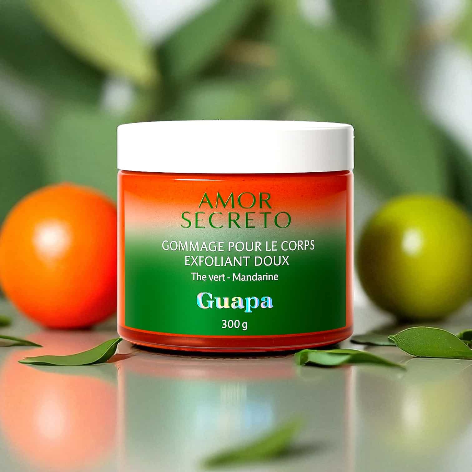 Gommage pour le corps exfoliant doux GUAPA – Thé vert/mandarine