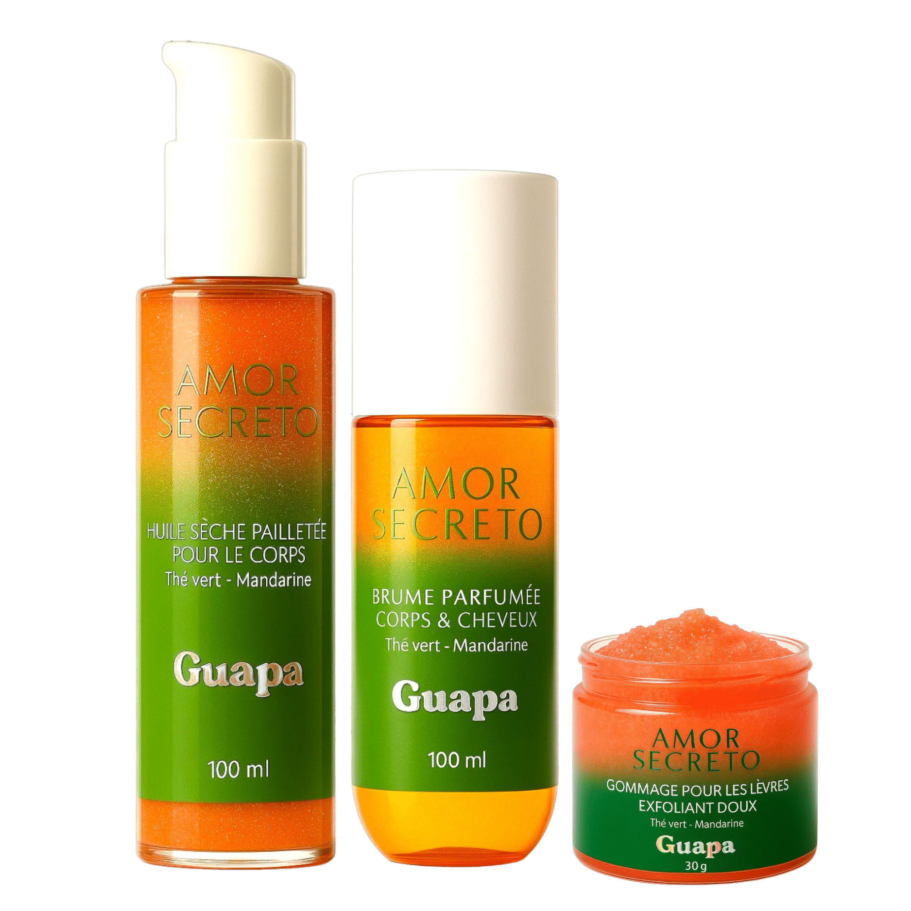 Trio soins « trio noche de luz » – GUAPA – Thé vert/mandarine
